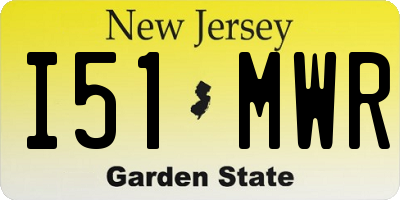 NJ license plate I51MWR