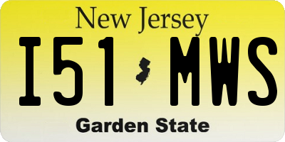 NJ license plate I51MWS