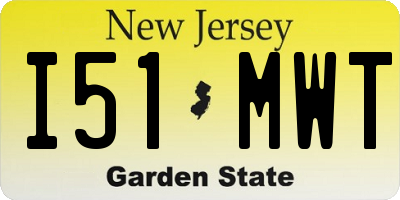 NJ license plate I51MWT