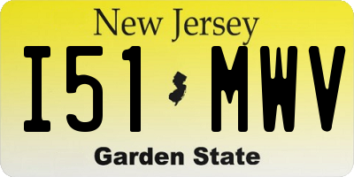NJ license plate I51MWV