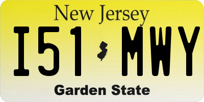 NJ license plate I51MWY