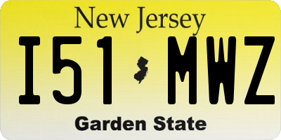 NJ license plate I51MWZ