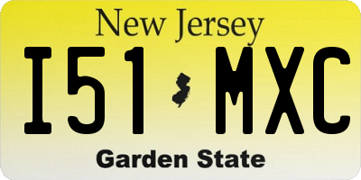 NJ license plate I51MXC