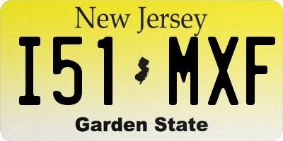 NJ license plate I51MXF