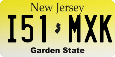 NJ license plate I51MXK