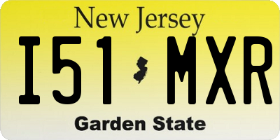 NJ license plate I51MXR