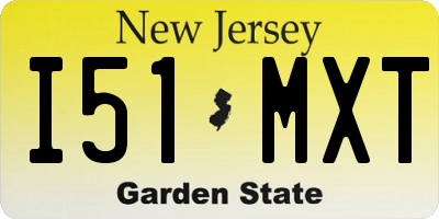NJ license plate I51MXT