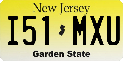 NJ license plate I51MXU
