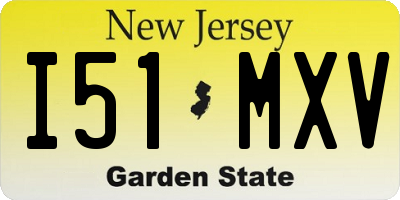 NJ license plate I51MXV