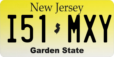 NJ license plate I51MXY