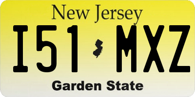 NJ license plate I51MXZ