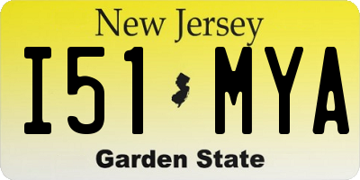 NJ license plate I51MYA