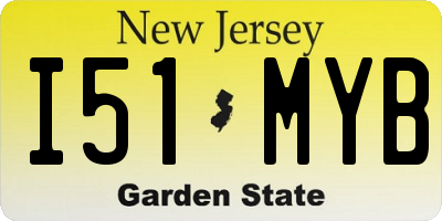 NJ license plate I51MYB