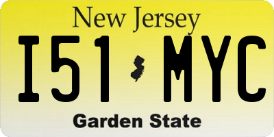 NJ license plate I51MYC