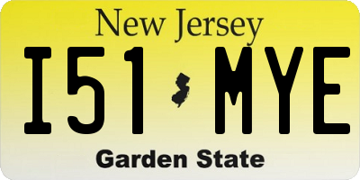 NJ license plate I51MYE