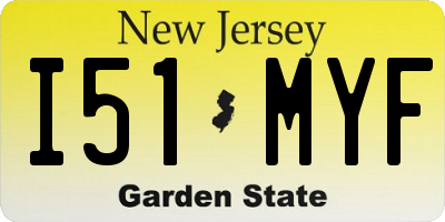 NJ license plate I51MYF