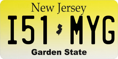 NJ license plate I51MYG