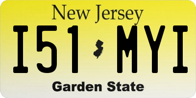 NJ license plate I51MYI