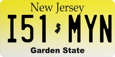 NJ license plate I51MYN