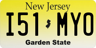 NJ license plate I51MYO