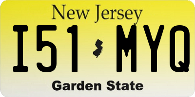 NJ license plate I51MYQ