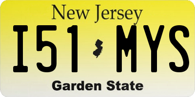 NJ license plate I51MYS