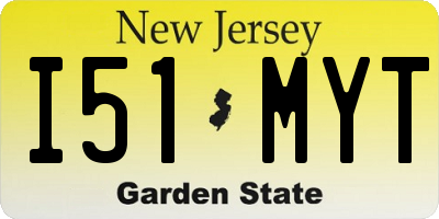NJ license plate I51MYT