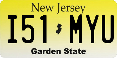 NJ license plate I51MYU