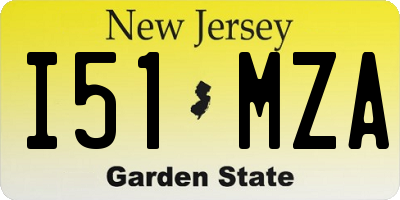 NJ license plate I51MZA