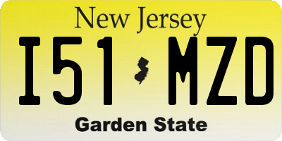 NJ license plate I51MZD