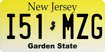 NJ license plate I51MZG