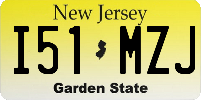 NJ license plate I51MZJ