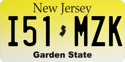 NJ license plate I51MZK