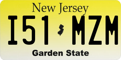 NJ license plate I51MZM