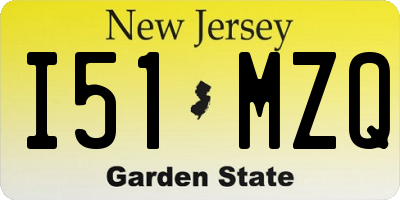 NJ license plate I51MZQ