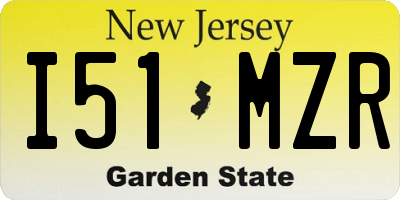 NJ license plate I51MZR