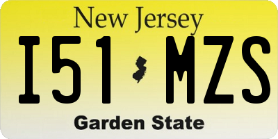 NJ license plate I51MZS