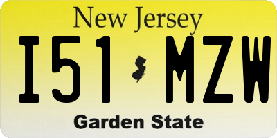 NJ license plate I51MZW