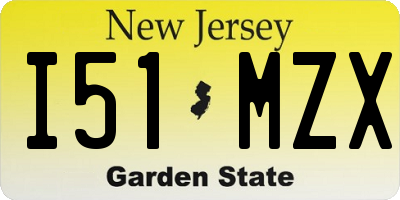 NJ license plate I51MZX