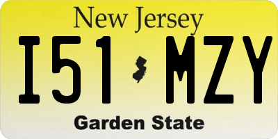 NJ license plate I51MZY