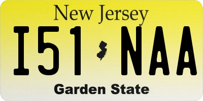NJ license plate I51NAA