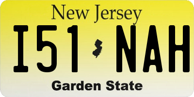 NJ license plate I51NAH