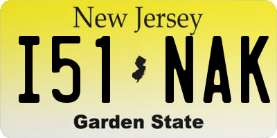 NJ license plate I51NAK
