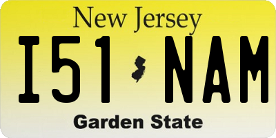 NJ license plate I51NAM