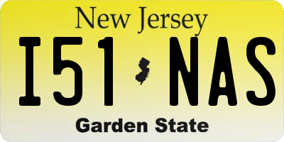 NJ license plate I51NAS