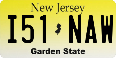 NJ license plate I51NAW