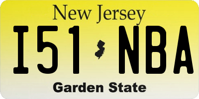 NJ license plate I51NBA