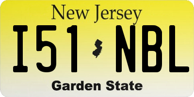 NJ license plate I51NBL