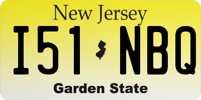 NJ license plate I51NBQ
