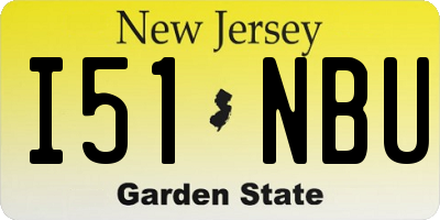 NJ license plate I51NBU